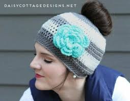 Inspiration. Crochet Ponytail Hats.