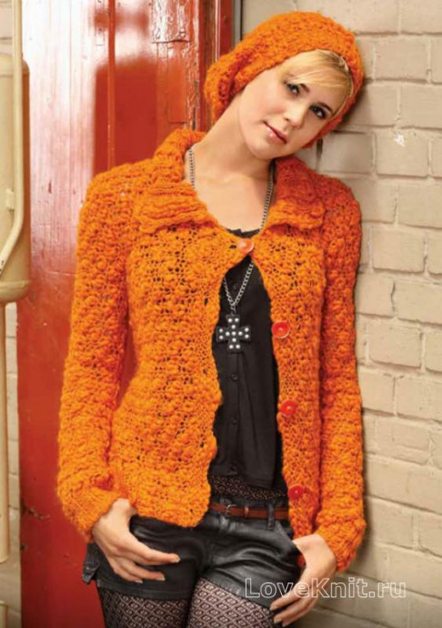​Crochet Orange Jacket