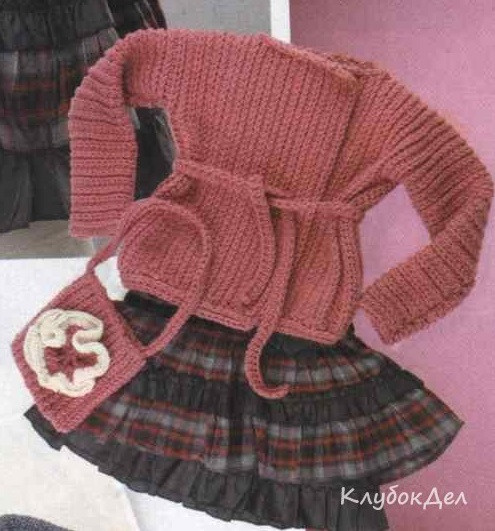 ​Crimson Crochet Pullover for Girl