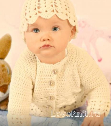 ​Crochet Baby Jacket and Hat