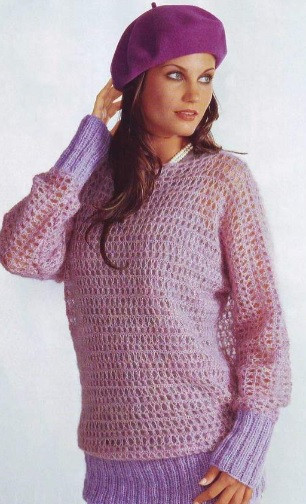 Crochet Light-Pink Pullover
