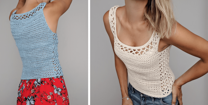 Helping our users. ​Crochet Top with Net Sides.