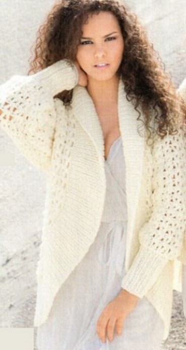 ​Relief White Cardigan