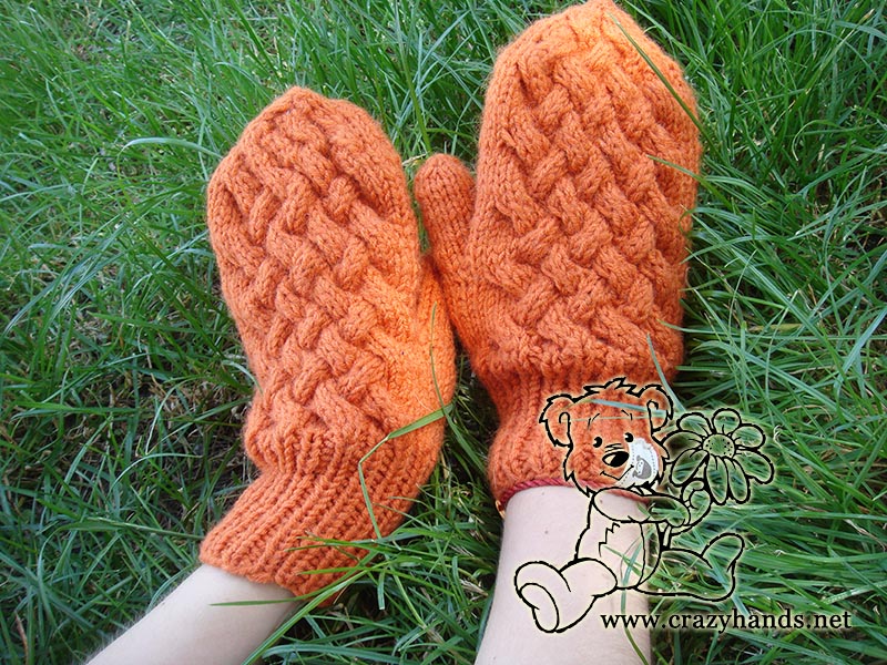 ​Knitted Mittens Pattern Wicker Style