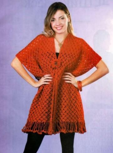 ​Red Crochet Shawl