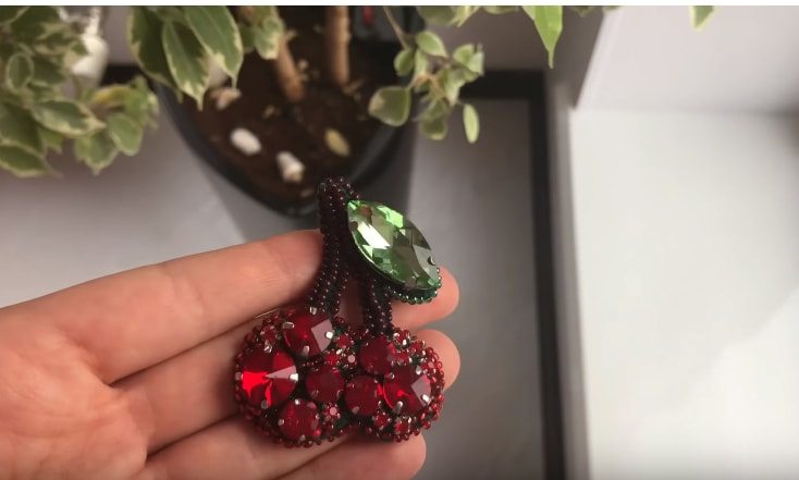 ​Cherry Crystal Brooch