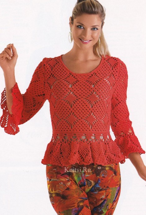 ​Crochet Blouse with Basque