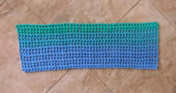 Crochet Blue and Green Pullover