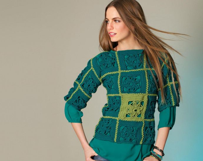 ​Crochet Square Motifs Pullover