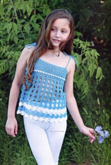 ​Blue Crochet Top for Girl