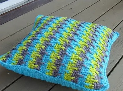 ​Bright Crochet Pillow Cover