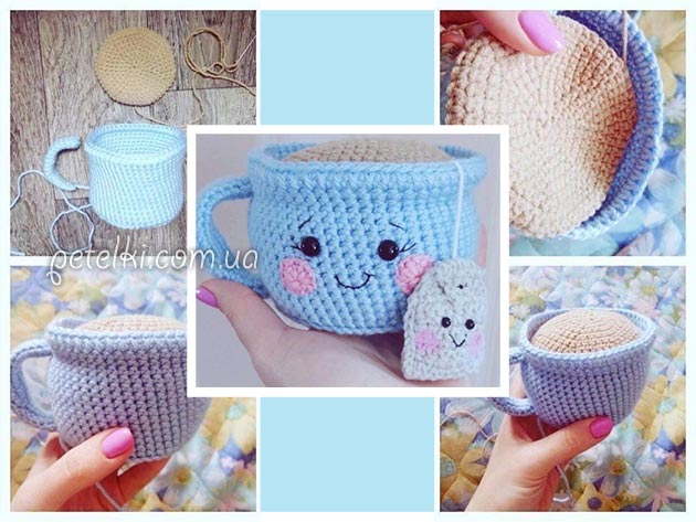 Funny Teacup Crochet Pin Cushion Funny Teacup Crochet Pin Cushion