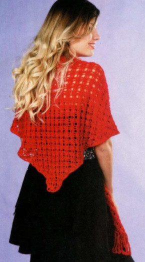 ​Red Crochet Shawl