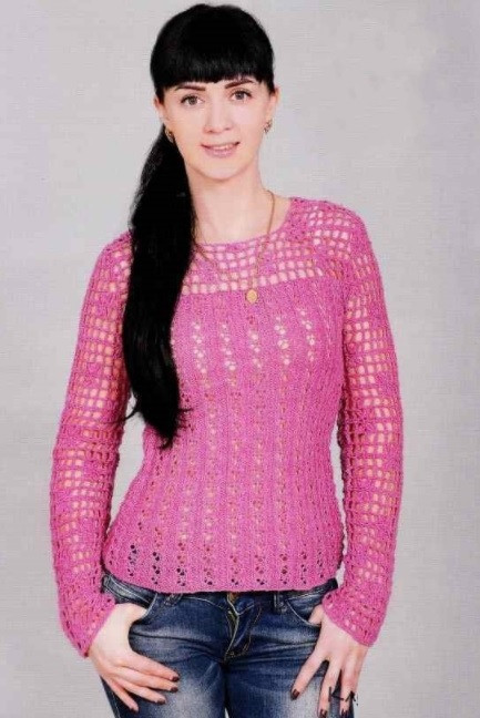 ​Crochet Pink Pullover