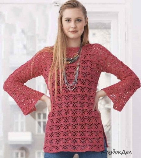 Crochet Red Pullover with Cuts – FREE CROCHET PATTERN — Craftorator