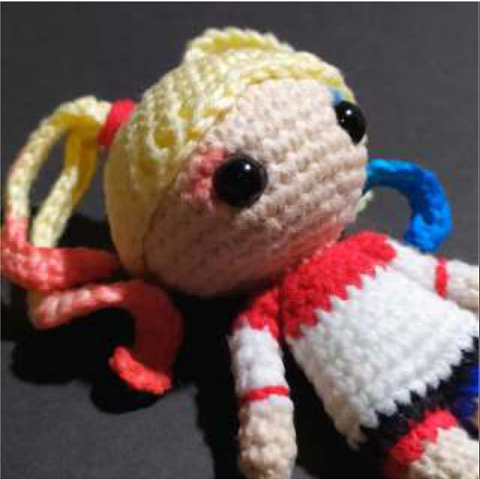 Helping Ann. Harley Quinn Amigurumi Doll.