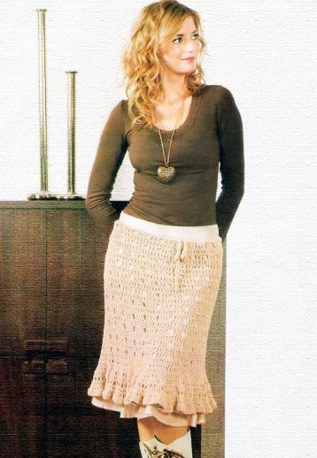 Beige Crochet Skirt