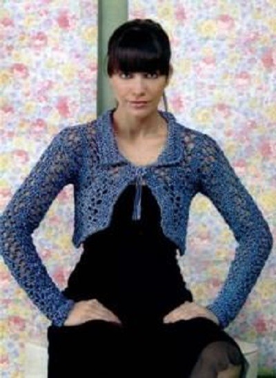 ​Blue Crochet Bolero