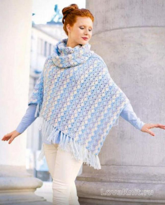 ​Crochet Set of Poncho and Cowl