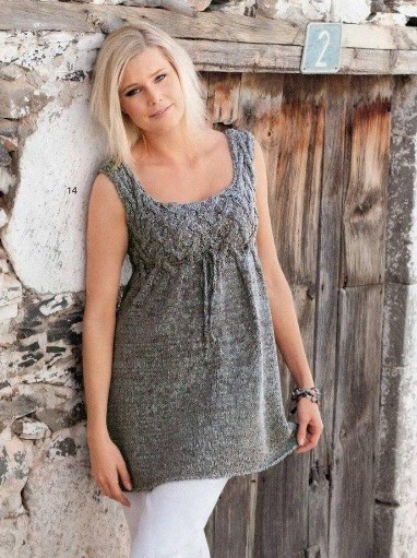​Grey Dress with Cables