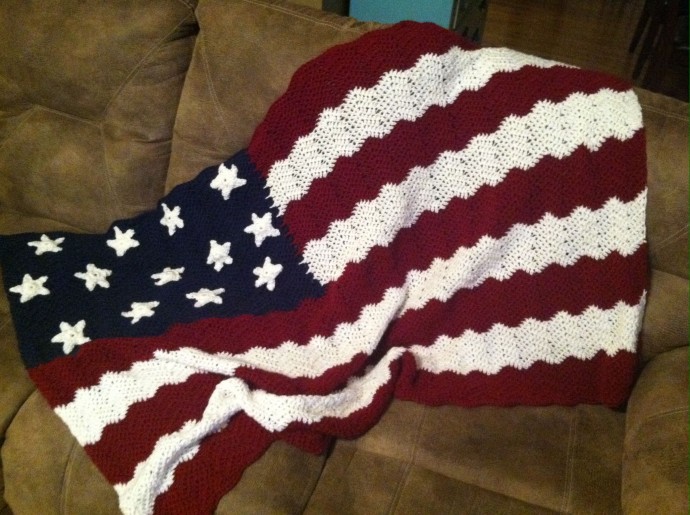 Inspiration. American Flag in Crochet Things.