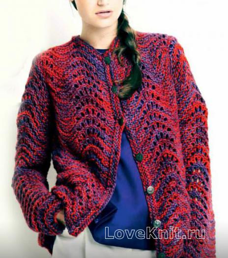 ​Knit Jacket with Relief Pattern