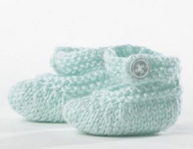Mint Button Knitted Booties Mint Button Knitted Booties