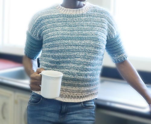 ​Winter Frost Cropped Crochet Sweater
