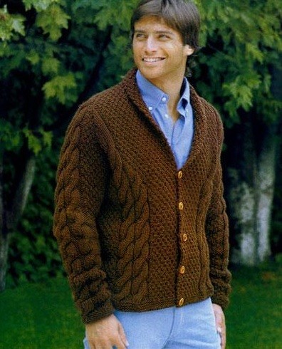 ​Knit Brown Men’s Cardigan