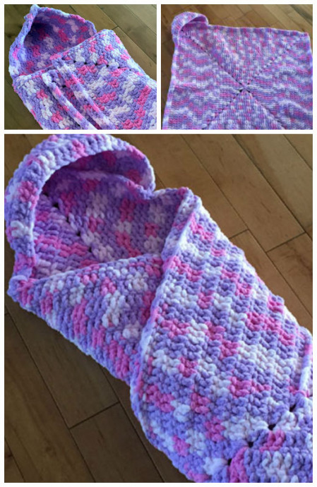 ​Crochet Baby Blanket with Hood