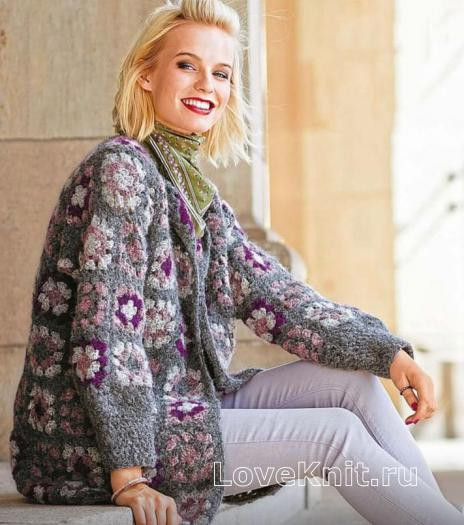 ​Crochet Jacket with Flowers