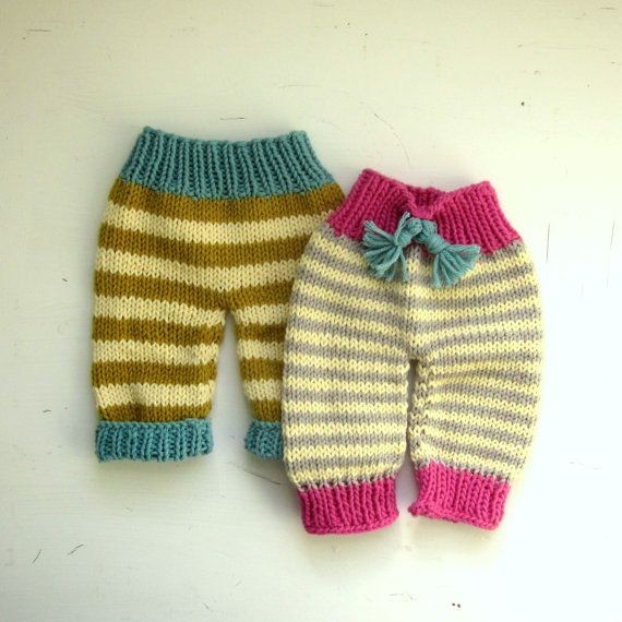 Inspiration. Knit Baby Pants.