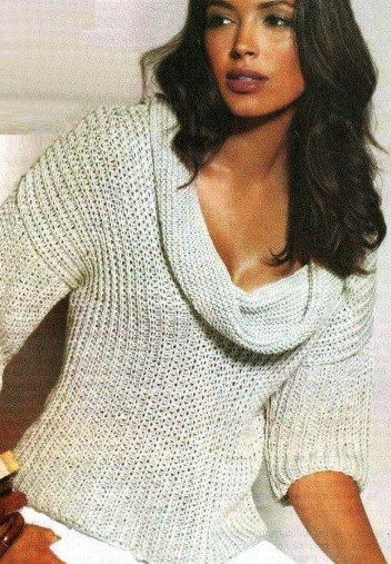 Knit Pullover with Cowl-Neck