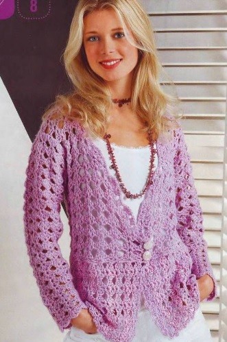 Light-Violet Crochet Jacket