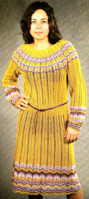 ​Mustard Crochet Dress