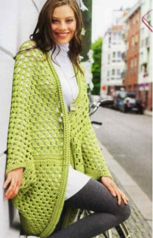 ​Green Crochet Cardigan