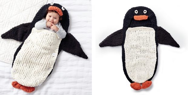 Inspiration. Knit Baby Sleeping Bags.