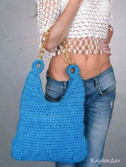 Crochet Blue Bag
