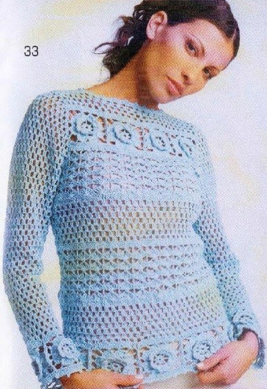 ​Crochet Light-Blue Jumper