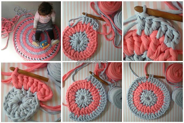 Hosiery Yarn Crochet Rug