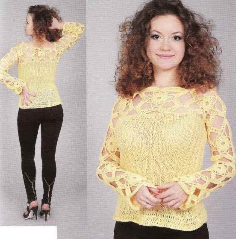 ​Yellow Pullover with Relief Sleeves
