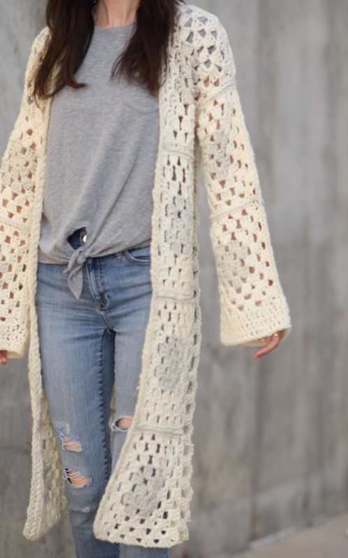 Arlo Granny Square Crocheted Cardigan Arlo Granny Square Crocheted Cardigan
