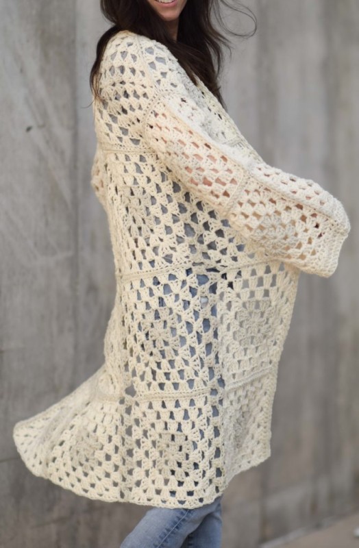 Arlo Granny Square Crocheted Cardigan Arlo Granny Square Crocheted Cardigan