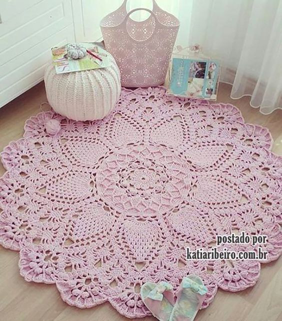 Crochet Rug in Girl's Room