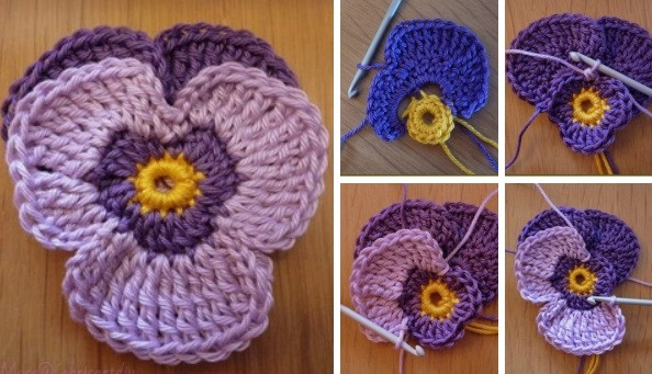 My crochet violet flower
