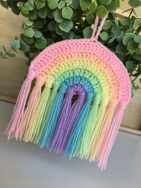 Crochet rainbow decoration