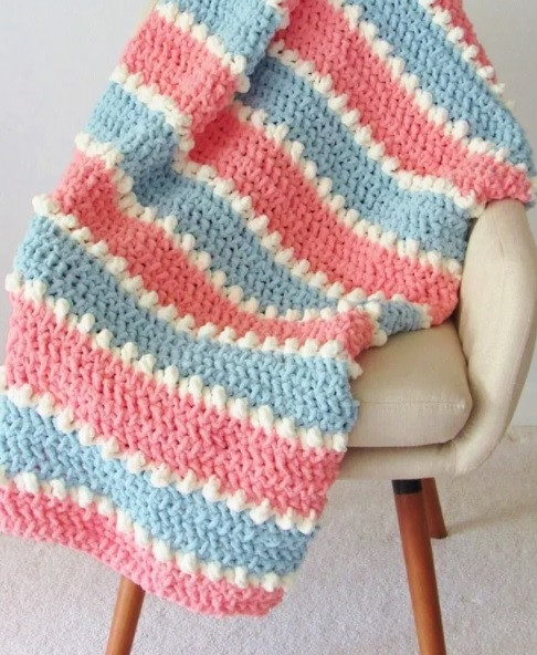 Pink and blue baby blanket