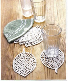 Crochet leaf coaster
