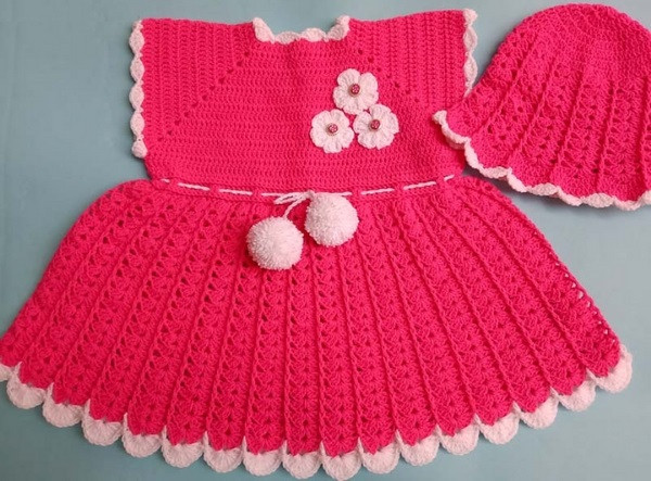 Berry Dress and Hat for Baby Girl