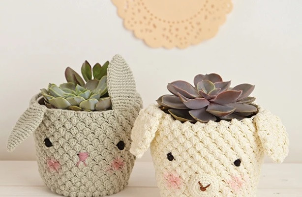 Cute bunny flower-pot cover